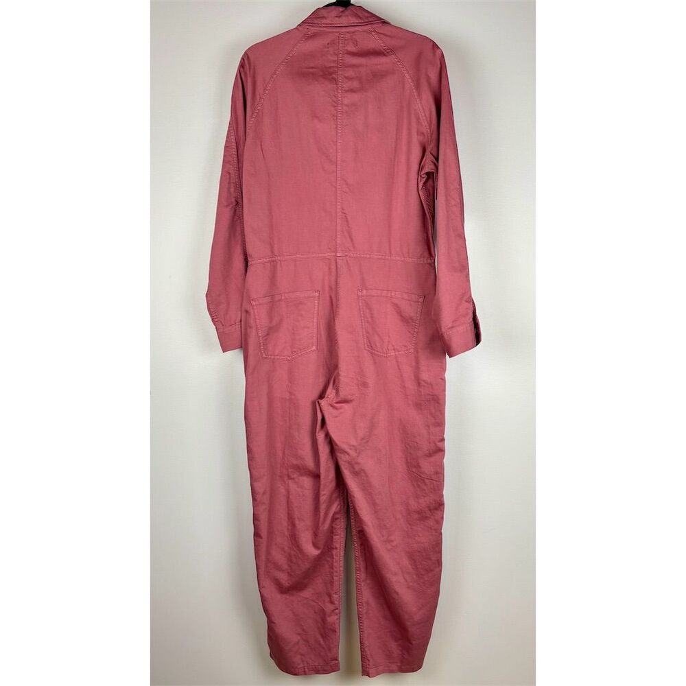 Outerknown Women's Station Jumpsuit in Mauve Maroon Long Sleeve Zip Up - Picture 7 of 11